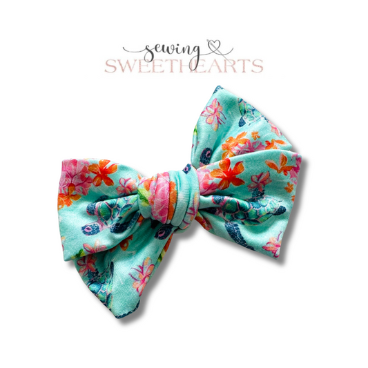 Tropical Turtles Bow  Sewing Sweethearts   