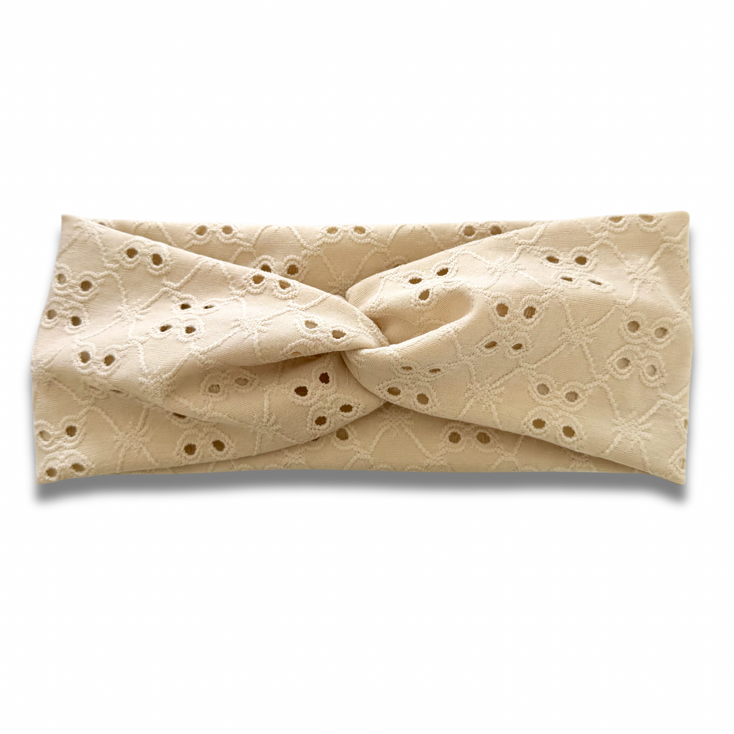 Beige Eyelet Sweetheart Headband (or removable tie option) Sewing Sweethearts Sweetheart