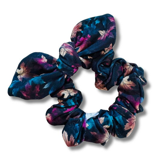 Autumn Leaves Bow Scrunchie Sewing Sweethearts