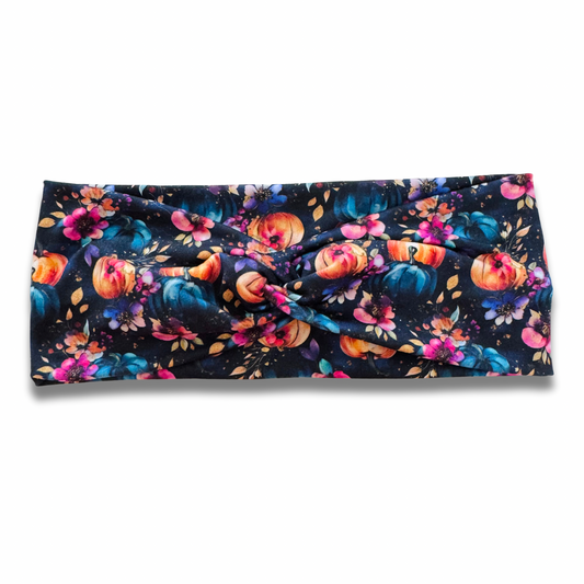 Pumpkin Night Garden Sweetheart Headband (or removable tie option) Sewing Sweethearts Sweetheart