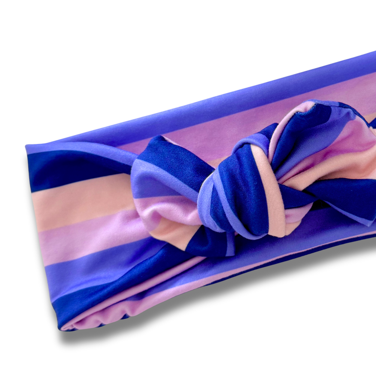 Peachy Violet Stripes Sweetie Headband Sewing Sweethearts