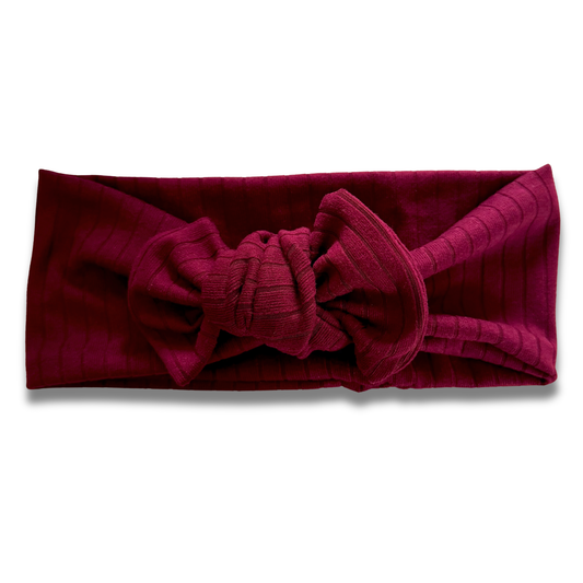 Burgundy Ribbed Sweetie Headband Sewing Sweethearts