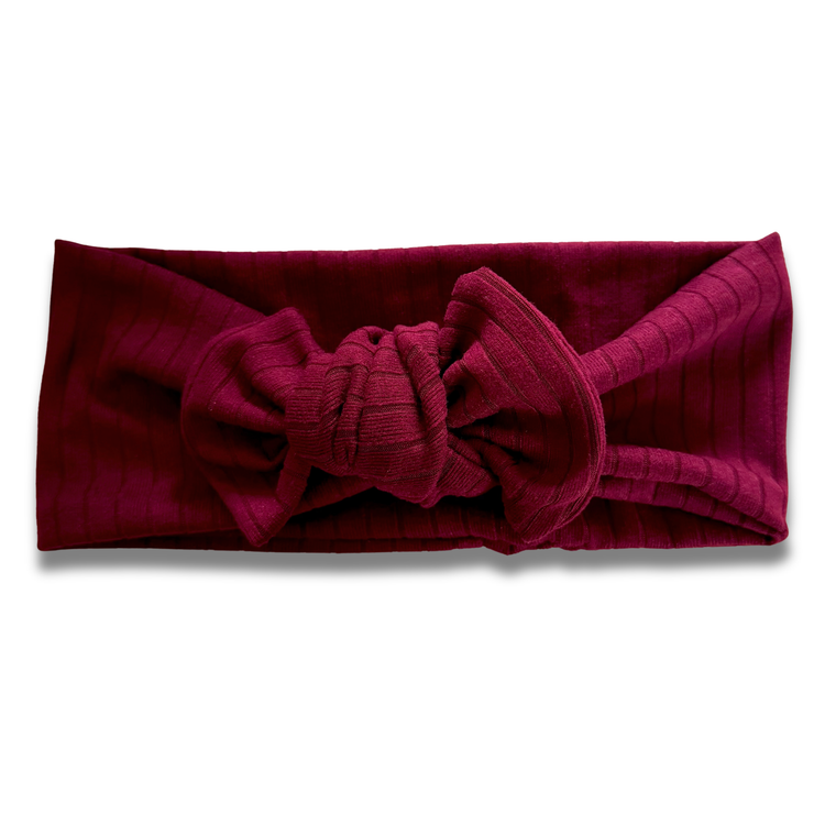 Burgundy Ribbed Sweetie Headband Sewing Sweethearts