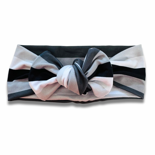 Grey Stripes Sweetie Headband Sewing Sweethearts