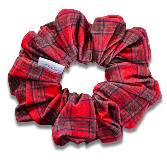 Red Plaid Scrunchie