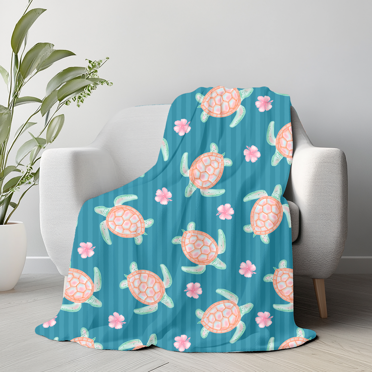 Turtles Minky Blanket PREORDER (~4 weeks before shipping) Sewing Sweethearts