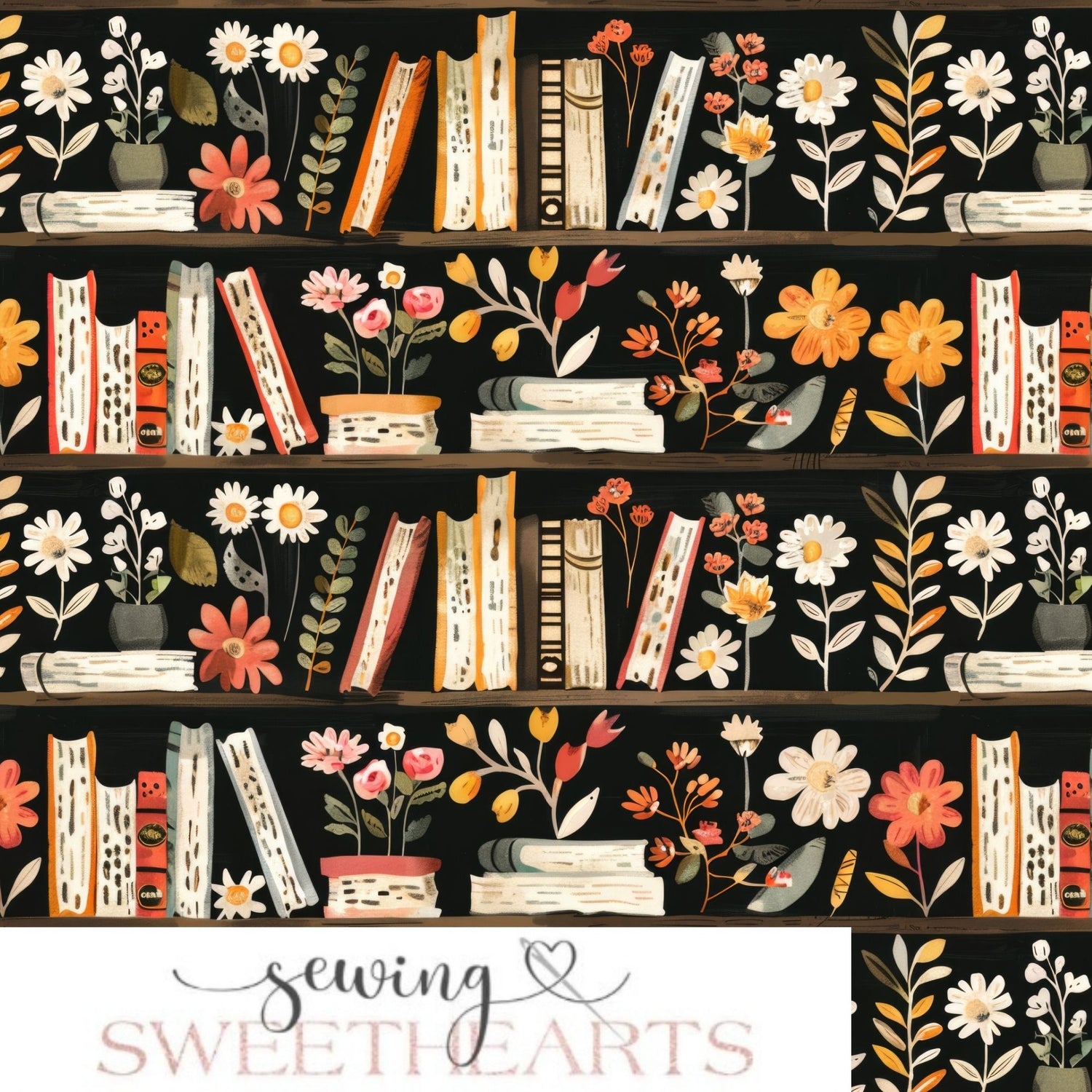 Black Bookish Garden Minky Blanket PREORDER (~4 weeks before shipping) Sewing Sweethearts