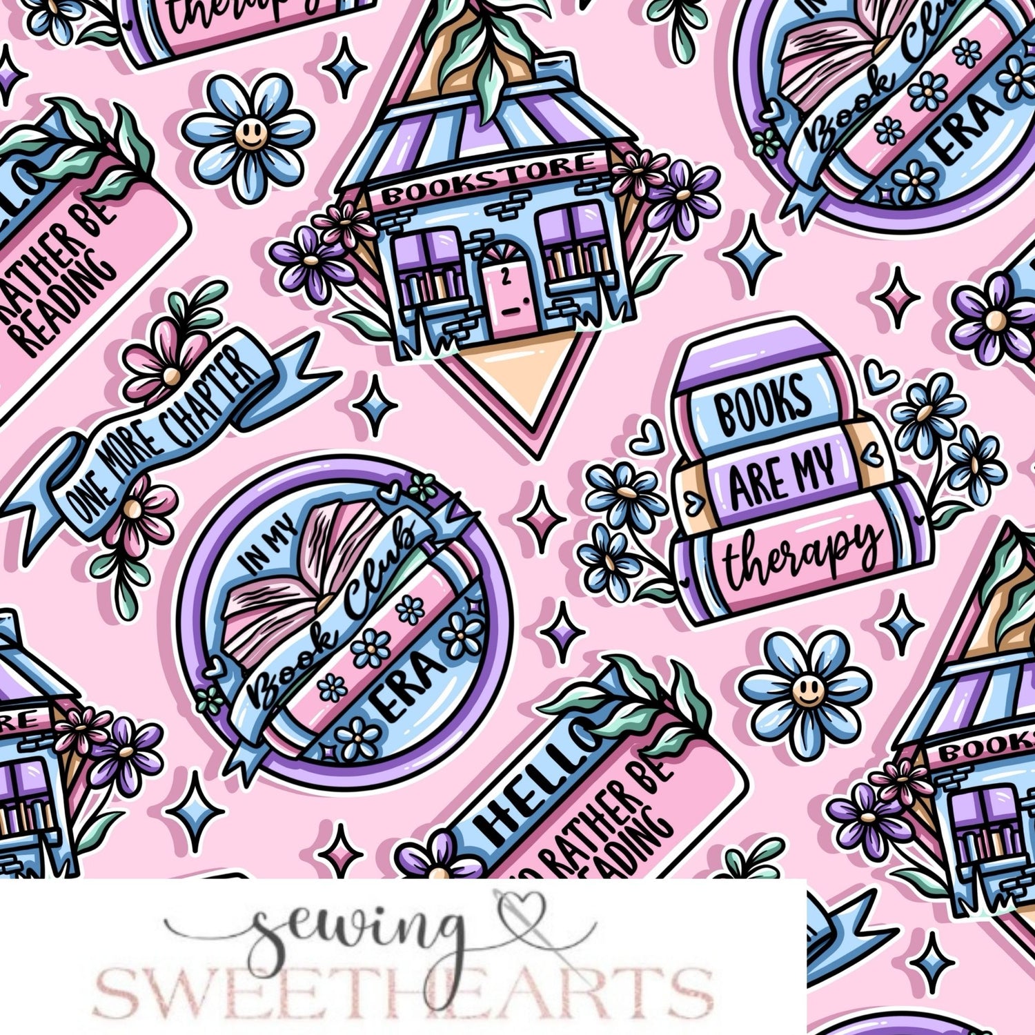 Books Are My Therapy Minky Blanket PREORDER (~4 weeks before shipping) Sewing Sweethearts