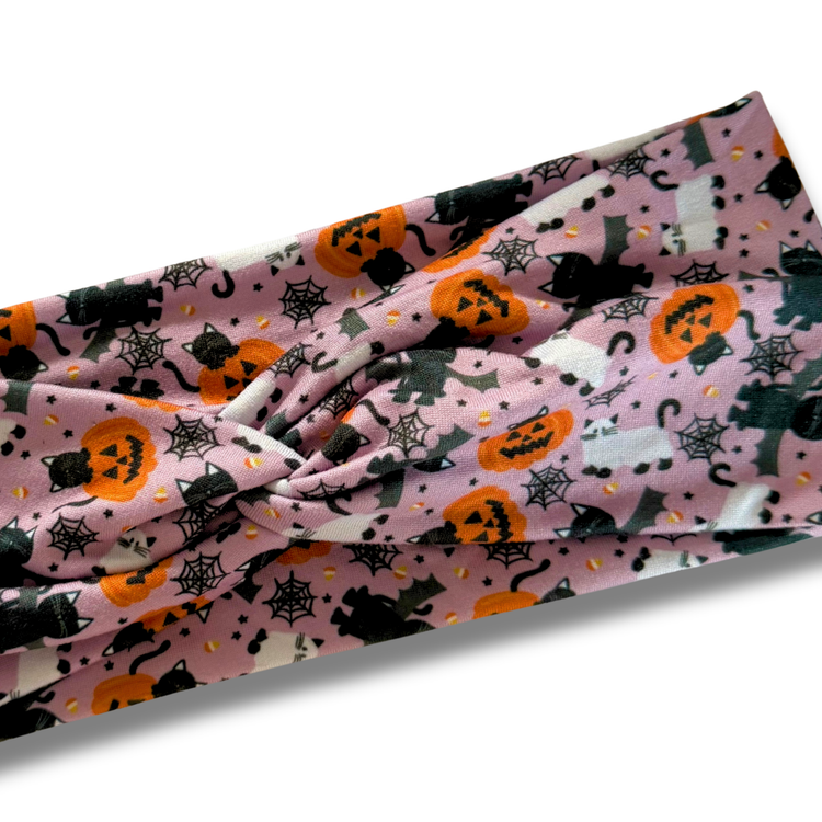 Spooky Cats Sweetheart Headband (or removable tie option) Sewing Sweethearts