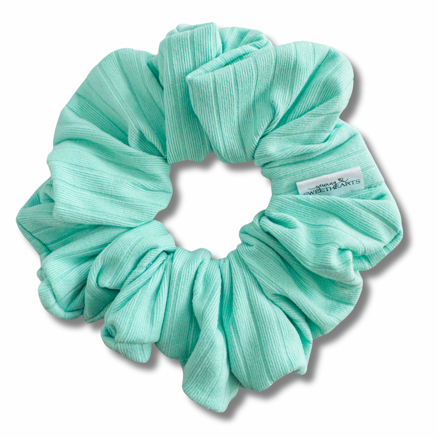 Mint Ribbed Scrunchie Sewing Sweethearts