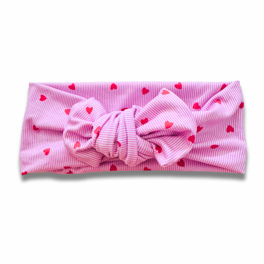 Heart Stripes in Pink Sweetie Headband Sewing Sweethearts