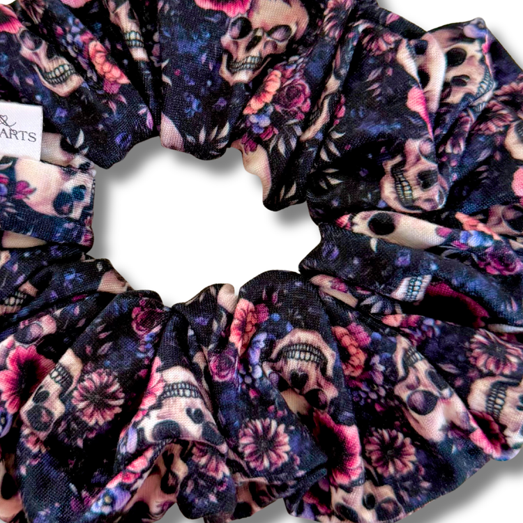 Floral Skulls Scrunchie Sewing Sweethearts