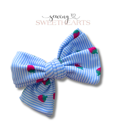 Strawberry Picnic Bow Sewing Sweethearts