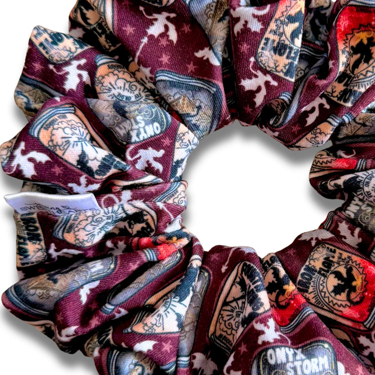 4th Wing on Burgundy Scrunchie
