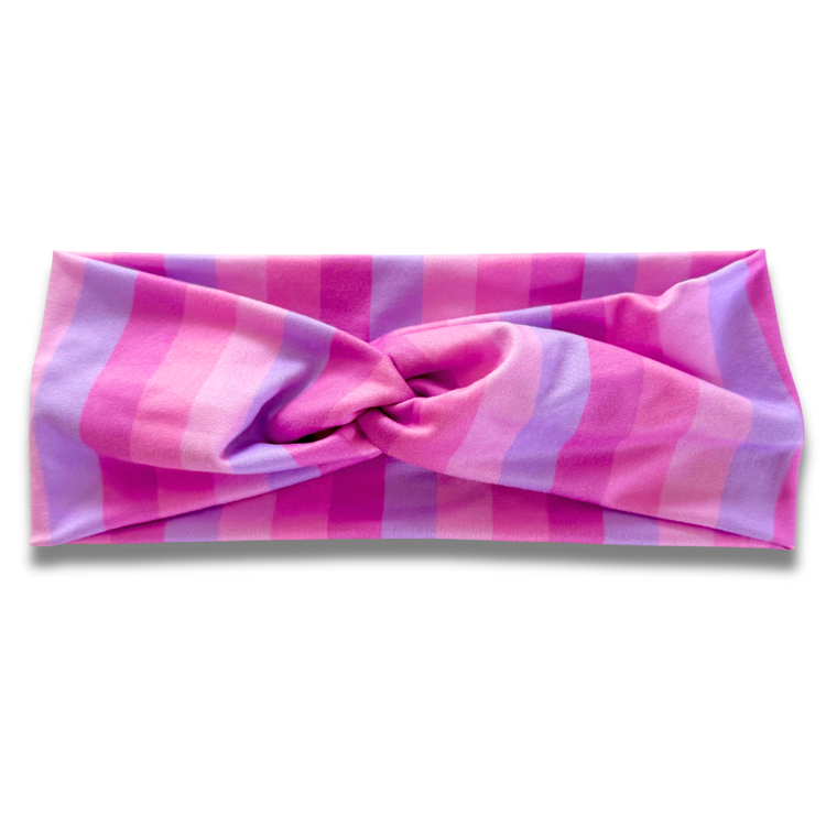 Pinkish Stripes Sweetheart Headband (or removable tie option) Sewing Sweethearts Sweetheart