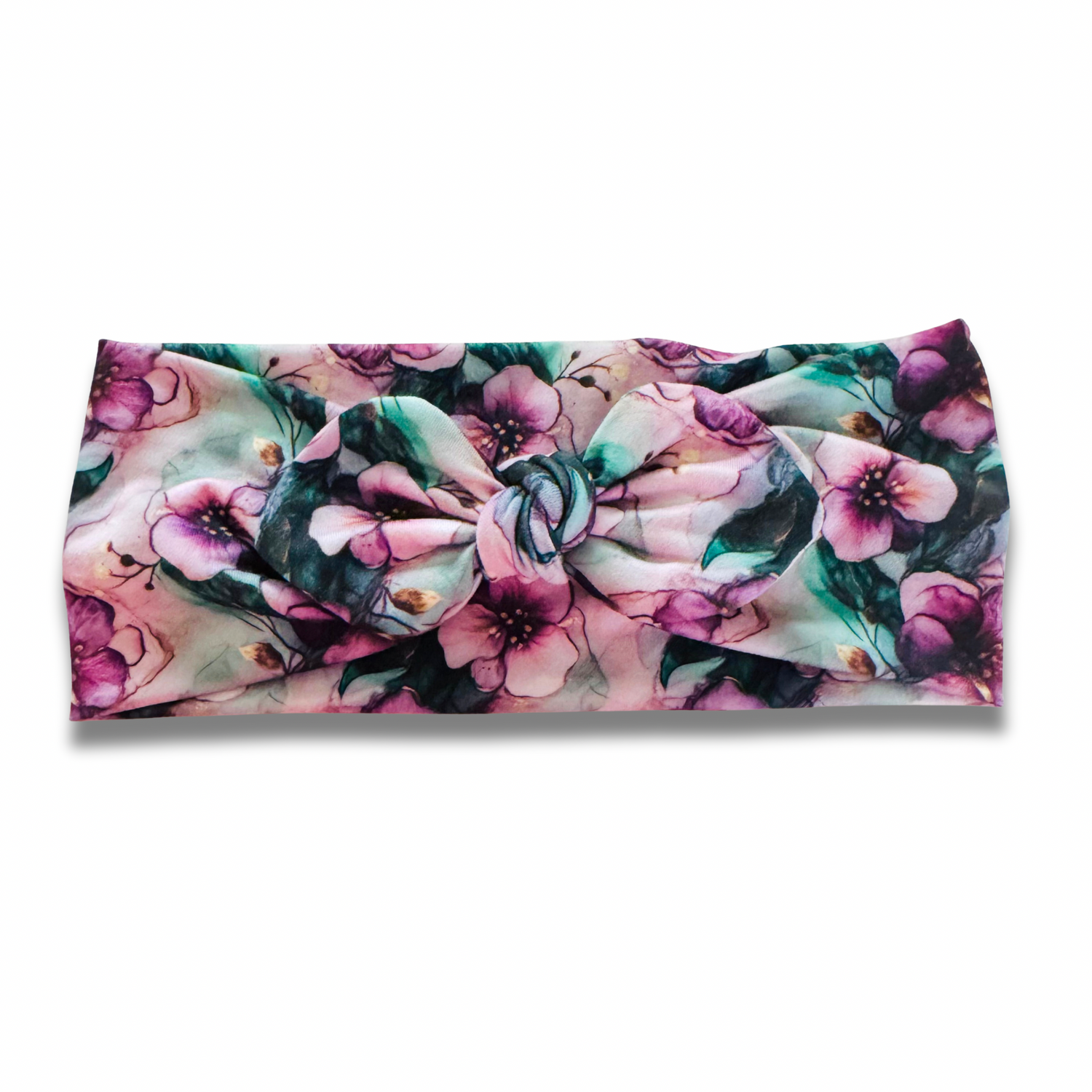 Amethyst Emerald Flowers Sweetheart Headband (or removable tie option) Sewing Sweethearts Sweetheart with Removable Tie
