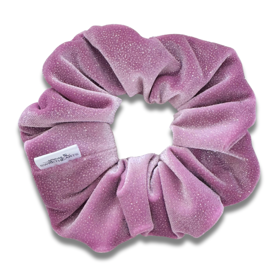 Purple Glitter Velvet Scrunchie Sewing Sweethearts