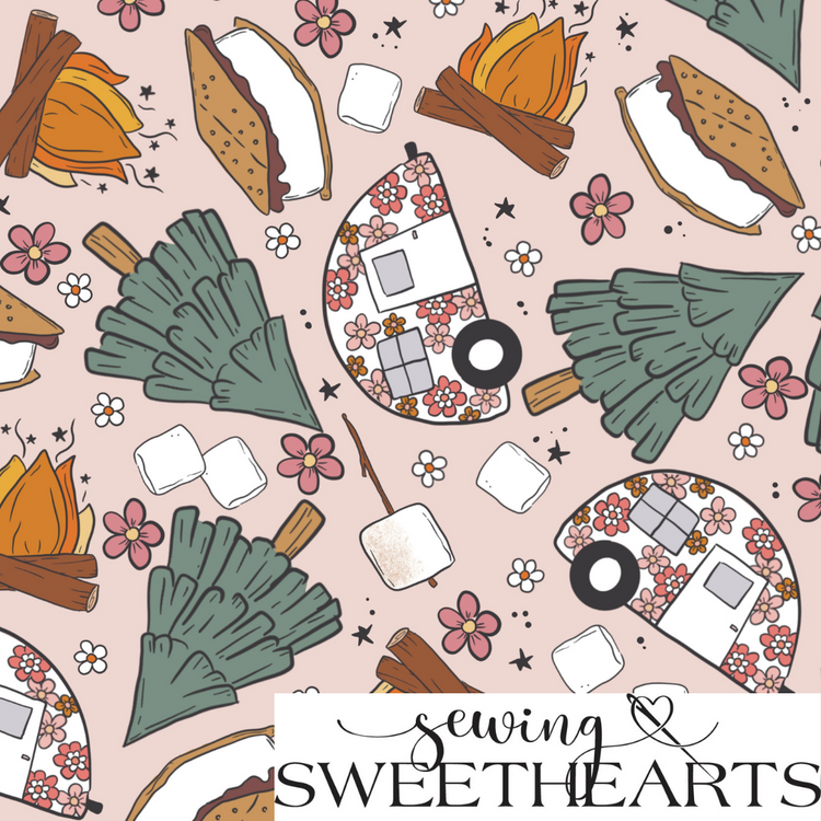 Camping Minky Blanket PREORDER (~4 weeks before shipping)  Sewing Sweethearts   