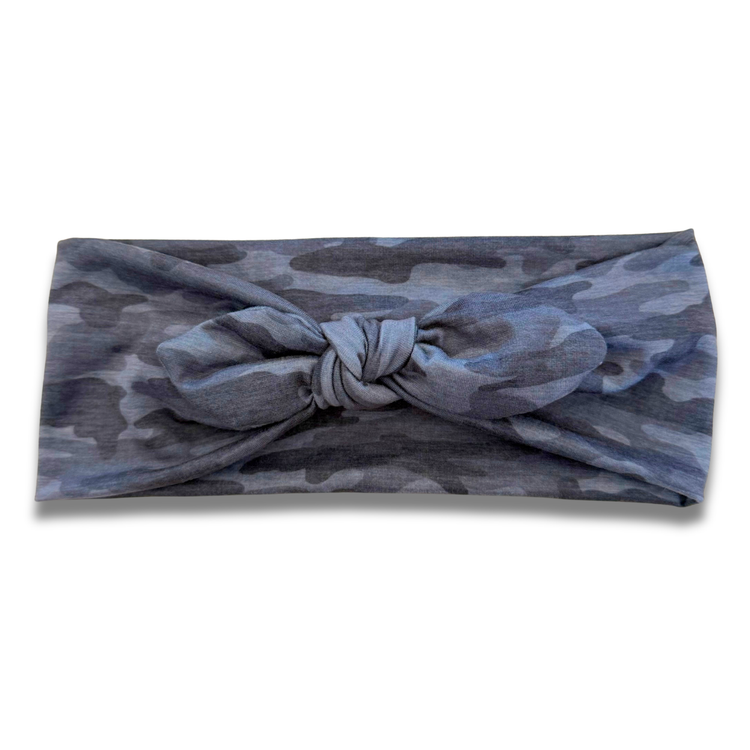 Black Camo Sweetheart Headband (or removable tie option) Sewing Sweethearts Sweetheart with Removable Tie
