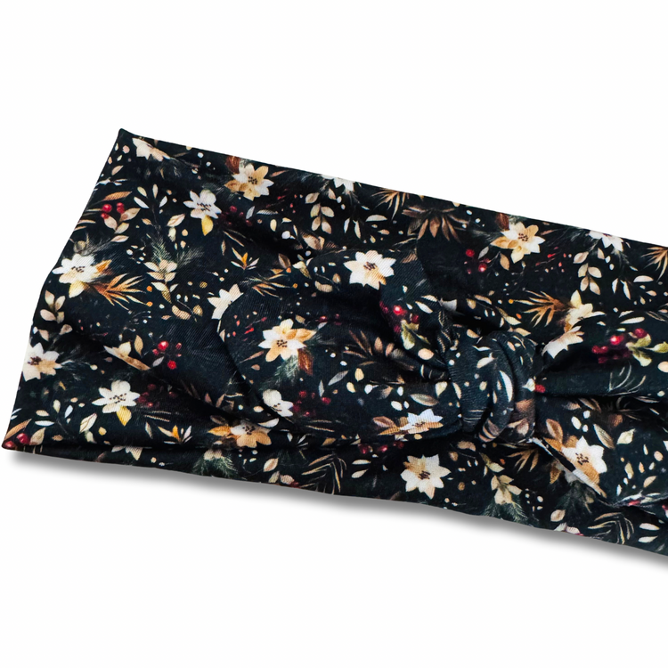 Mini Festive Florals Sweetheart Headband (or removable tie option)