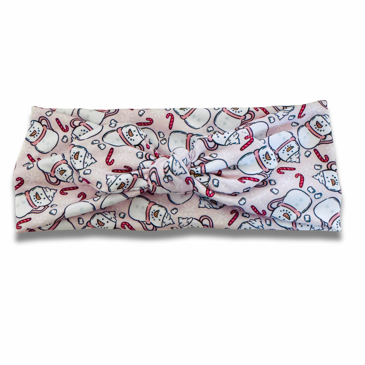 Snowman Cups Sweetheart Headband (or removable tie option)