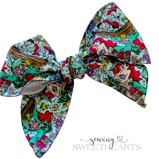 Mermaid Princess Fable Bow - 4” Sewing Sweethearts