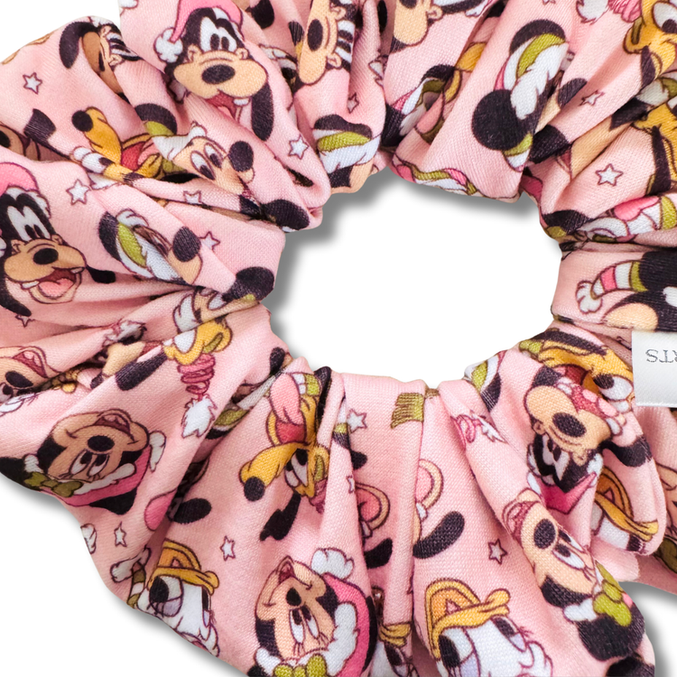 Pink Mouse Christmas Scrunchie