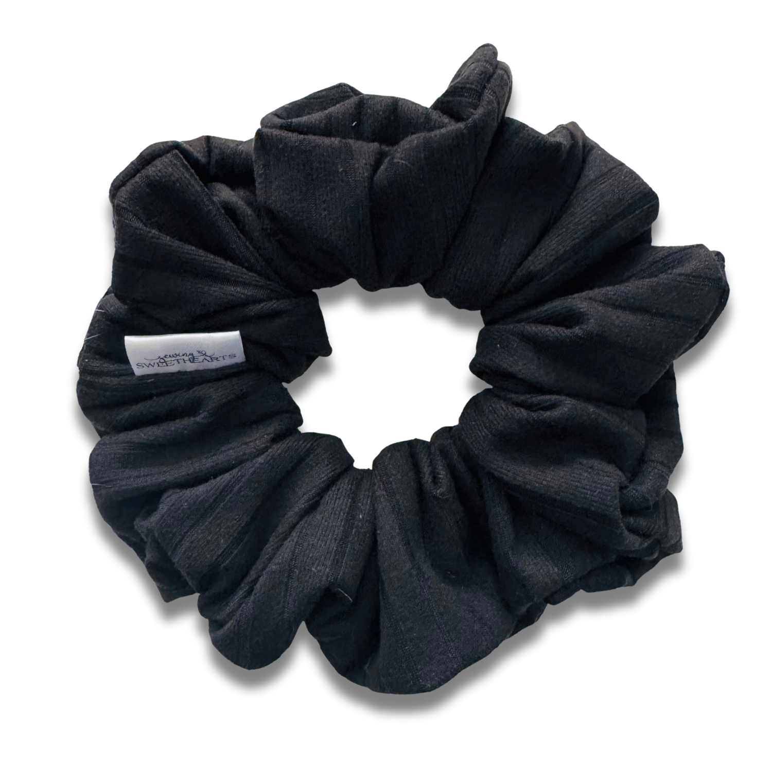 Black Ribbed Scrunchie Sewing Sweethearts