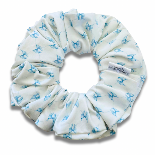Blue Bows Scrunchie Sewing Sweethearts