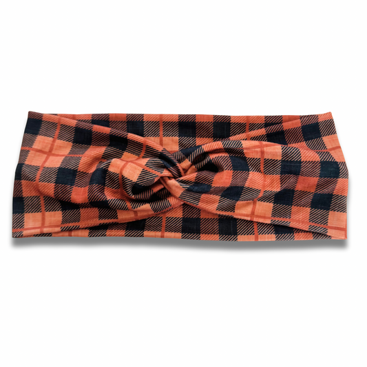Harvest Plaid Sweetheart Headband (or removable tie option) Sewing Sweethearts Sweetheart