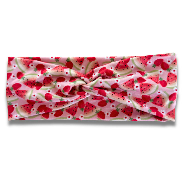 Strawberry Watermelon Sweetheart Headband (or removable tie option) Sewing Sweethearts Sweetheart
