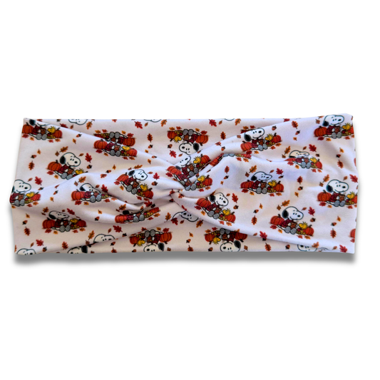 Fall Peanuts Sweetheart Headband (or removable tie option) Sewing Sweethearts Sweetheart