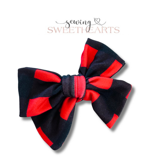 Buffalo Red Plaid Bow Sewing Sweethearts
