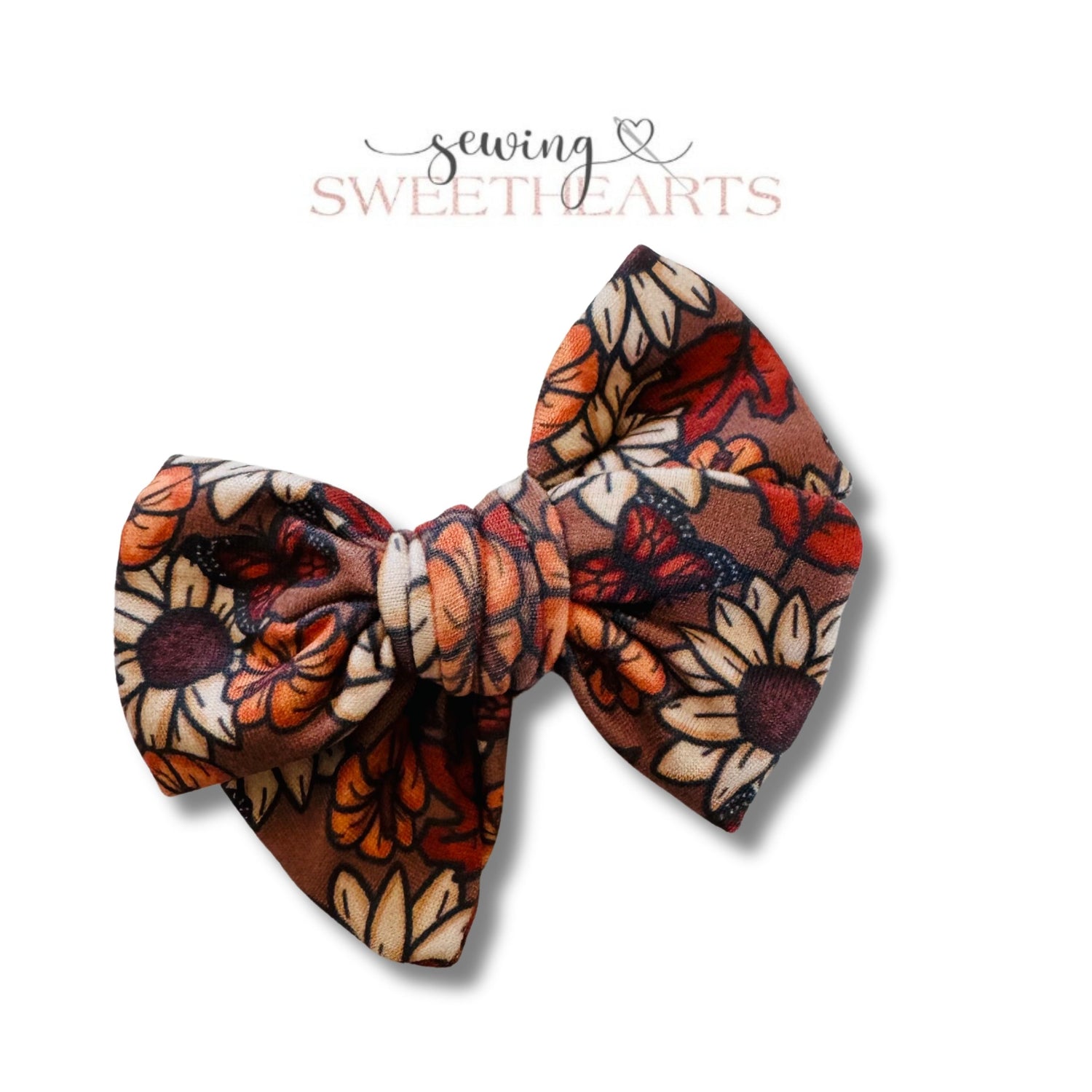 Sunflowers & Pumpkins Bow  Sewing Sweethearts   