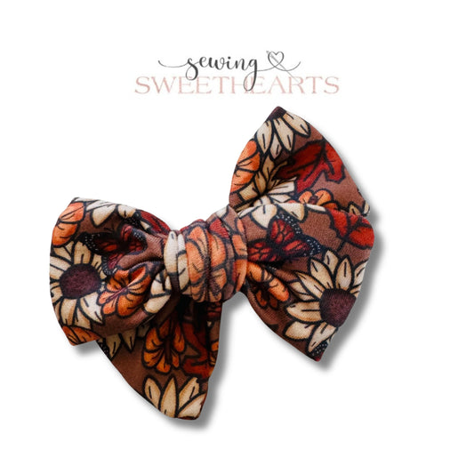Sunflowers & Pumpkins Bow  Sewing Sweethearts   