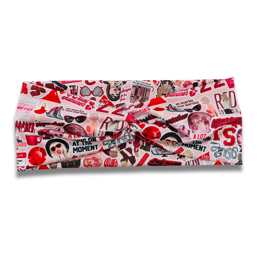 Red Tay Sweetheart Headband (or removable tie option) Sewing Sweethearts Sweetheart