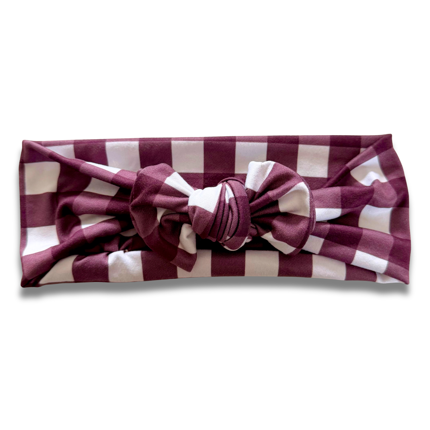 Maroon Plaid Sweetie Headband Sewing Sweethearts