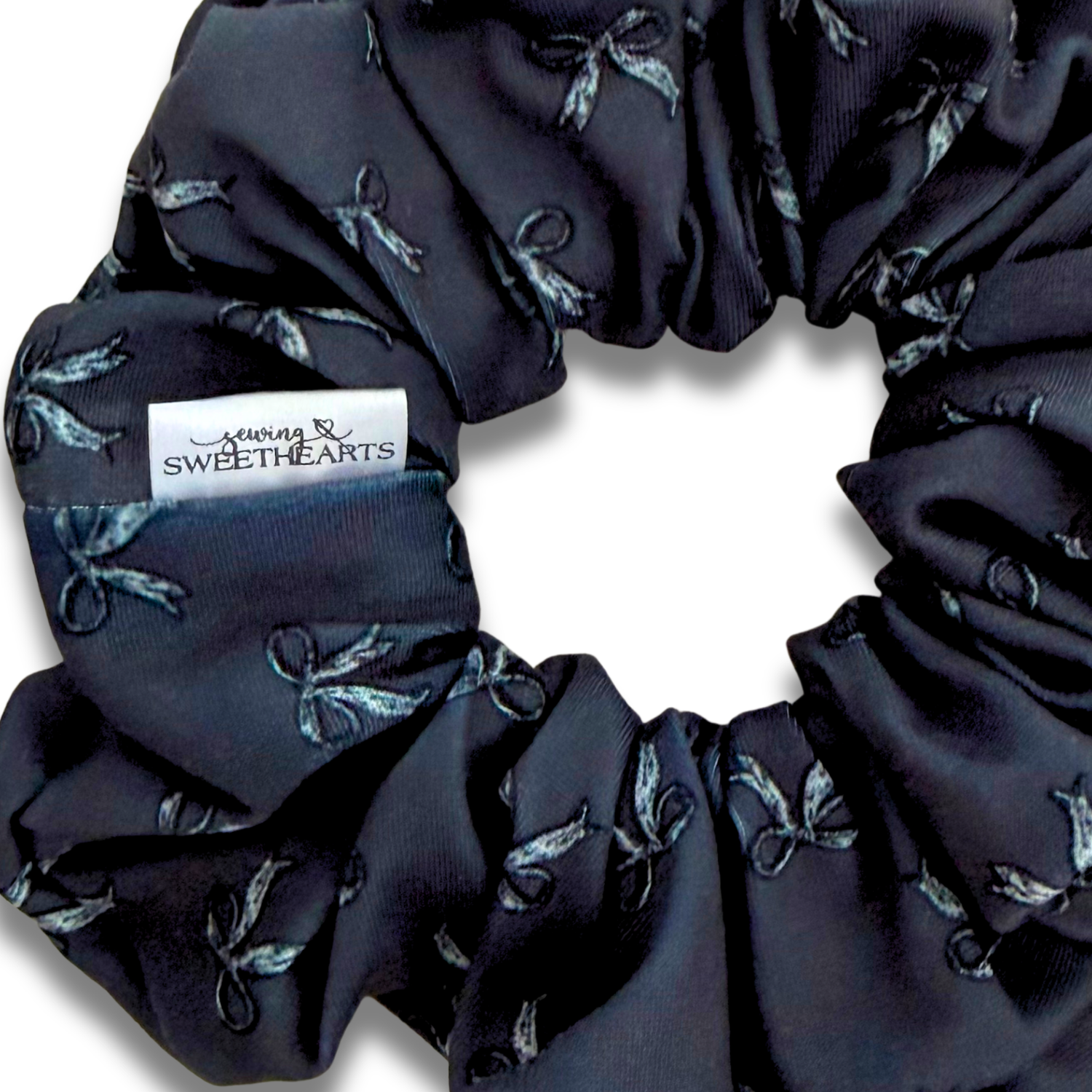 Black Bows Scrunchie Sewing Sweethearts