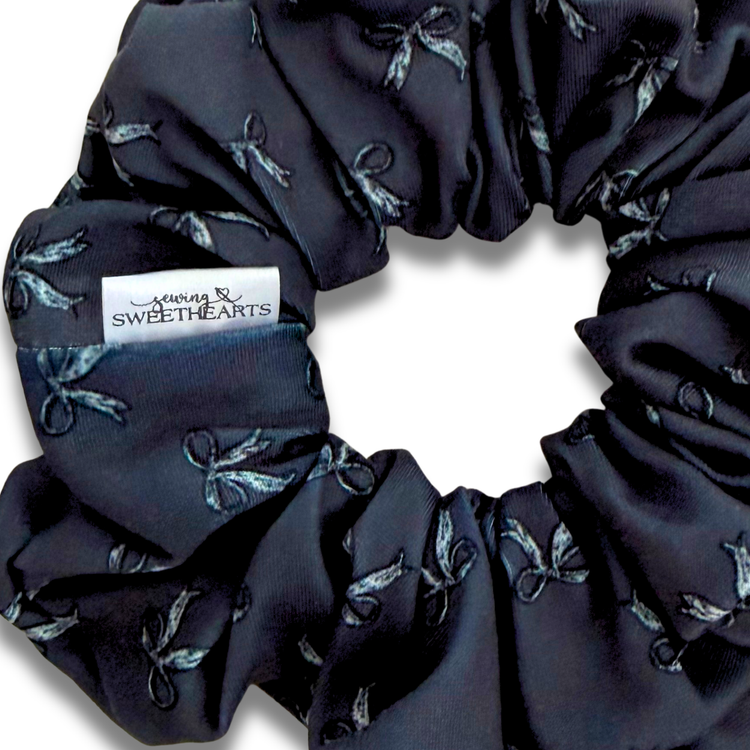 Black Bows Scrunchie Sewing Sweethearts