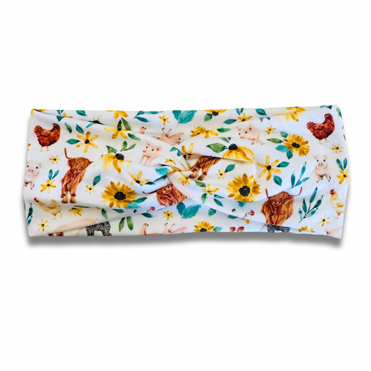 Farm Animals Sweetheart Headband (or removable tie option) Sewing Sweethearts Sweetheart
