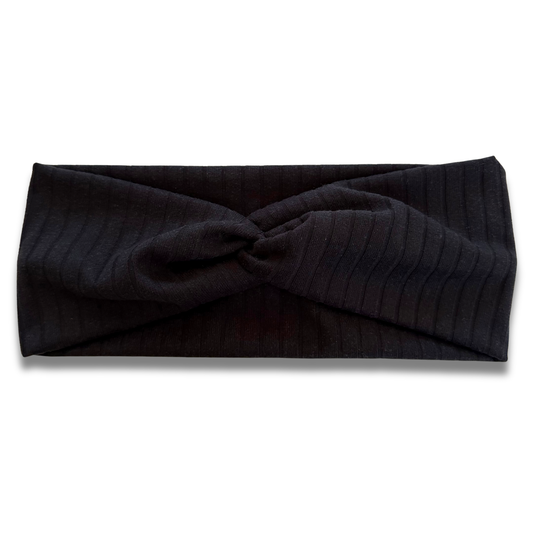 Black Ribbed Sweetheart Headband (or removable tie option) Sewing Sweethearts Sweetheart