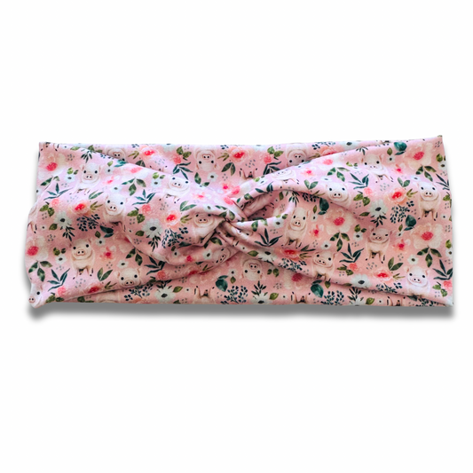 Pink Piggies Sweetheart Headband (or removable tie option) Sewing Sweethearts Sweetheart