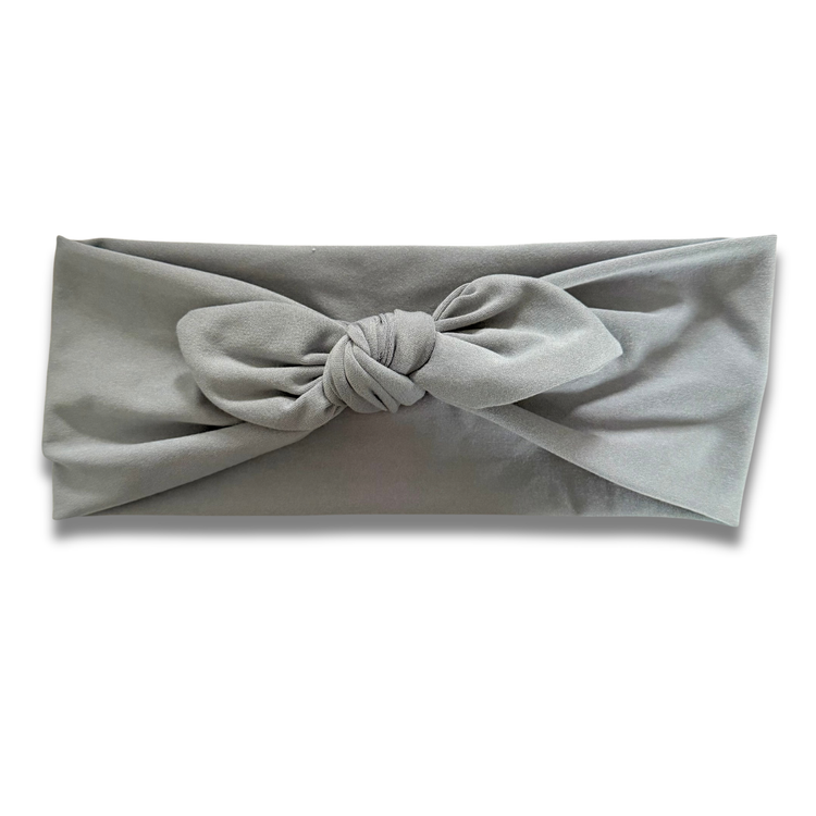 Grey Sweetheart Headband (or removable tie option) Sewing Sweethearts Sweetheart with Removable Tie
