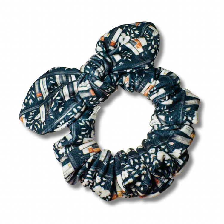 Winter Library Bow Scrunchie