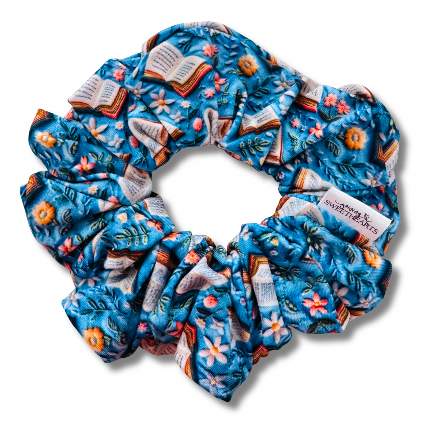 Embroidered Books Scrunchie Sewing Sweethearts