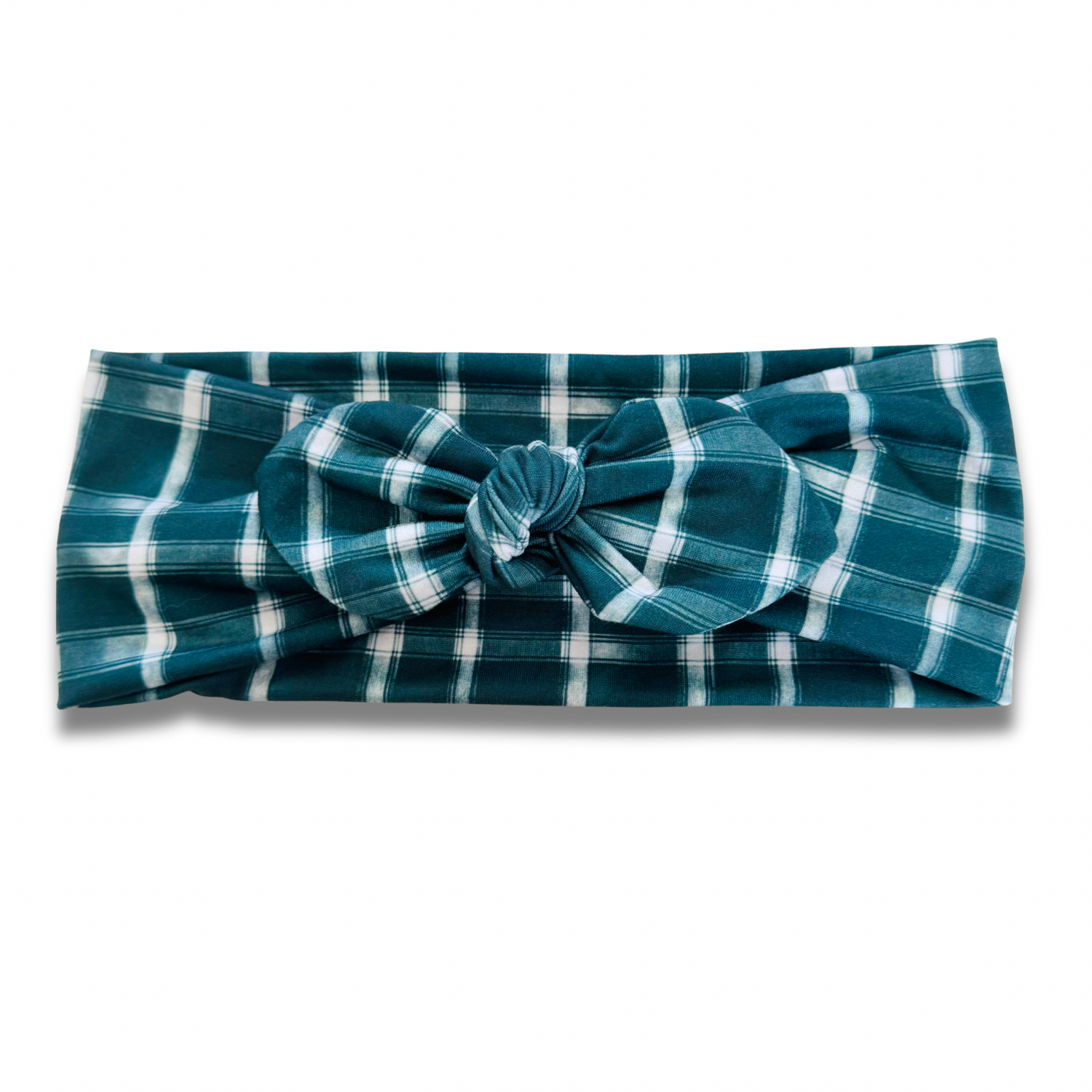 Dark Green Plaid Sweetheart Headband (or removable tie option) Sewing Sweethearts Sweetheart with Removable Tie