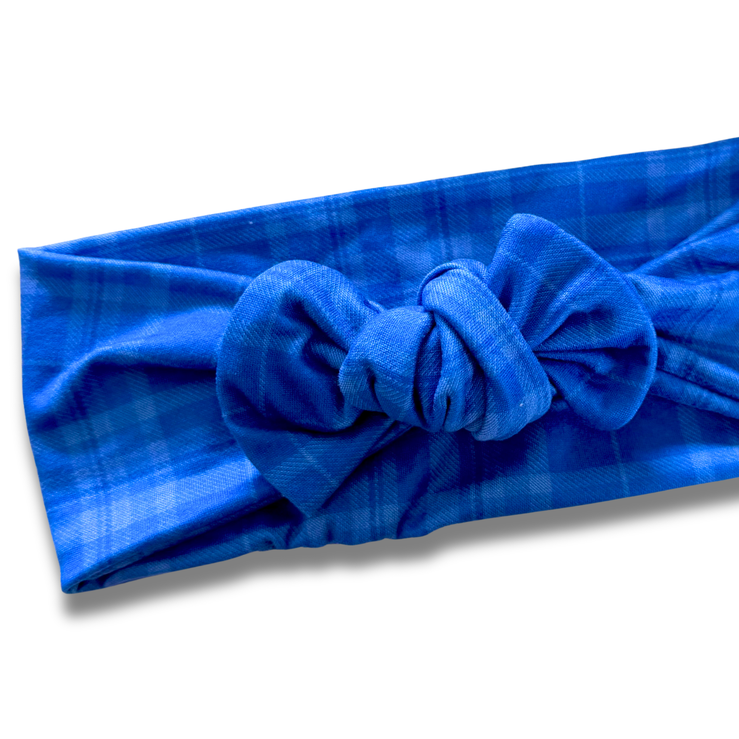 Blue Plaid Sweetie Headband Sewing Sweethearts