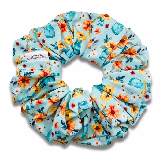 Sunflower Mason Jars Scrunchie Sewing Sweethearts