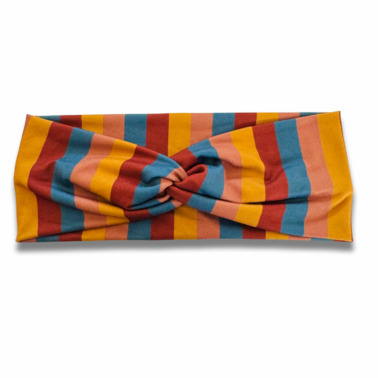 Rust Stripes Sweetheart Headband (or removable tie option) Sewing Sweethearts Sweetheart