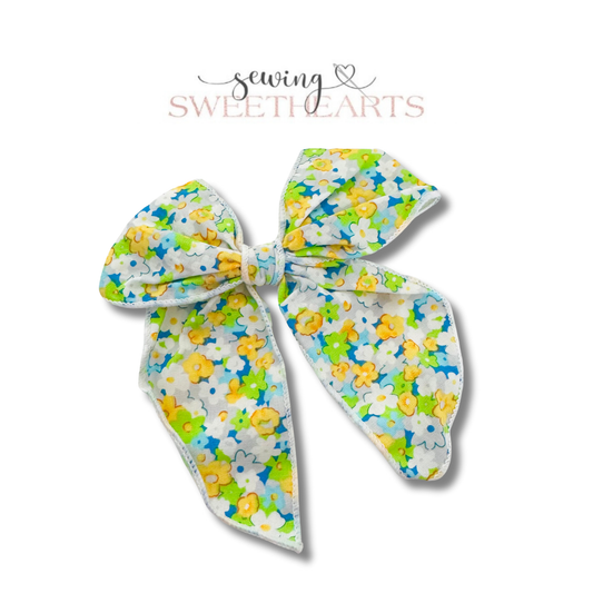 Spring Mini Flowers Fable Bow Clip Sewing Sweethearts